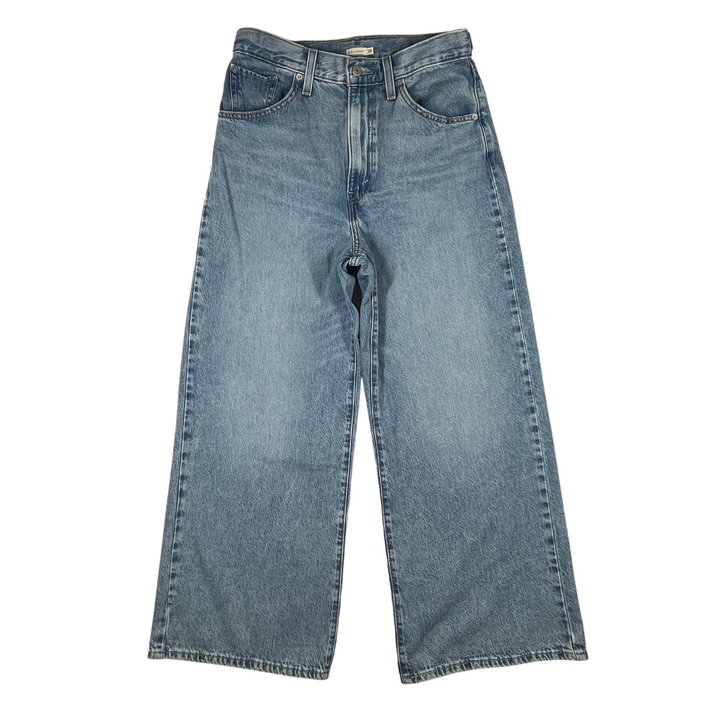Levi's Cinch Baggy Jeans Women 28 (Fits 30x28) Light Wash High Rise Wide Leg